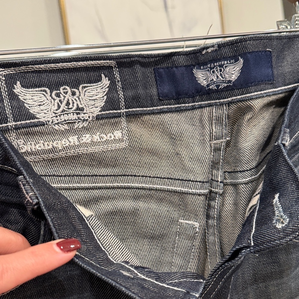 Rock & Republic Dark Wash Straight Jeans - Picture 2 of 7